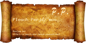 Plesch Perjámos névjegykártya